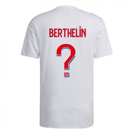 Kandiny Homme Maillot Romain Berthelin #0 Blanc Bleu Rouge Tenues Domicile 2022/23 T-Shirt