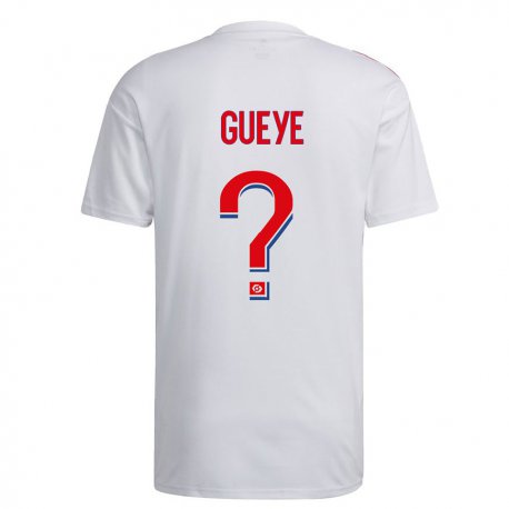 Kandiny Homme Maillot Thiema Gueye #0 Blanc Bleu Rouge Tenues Domicile 2022/23 T-Shirt