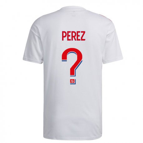 Kandiny Homme Maillot Axel Perez #0 Blanc Bleu Rouge Tenues Domicile 2022/23 T-Shirt