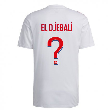 Kandiny Homme Maillot Rayan el Djebali #0 Blanc Bleu Rouge Tenues Domicile 2022/23 T-Shirt