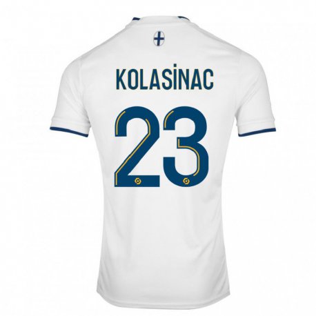 Kandiny Homme Maillot Sead Kolasinac #23 Saphir Blanc Tenues Domicile 2022/23 T-Shirt