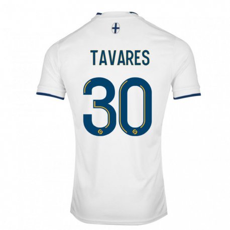 Kandiny Homme Maillot Nuno Tavares #30 Saphir Blanc Tenues Domicile 2022/23 T-shirt