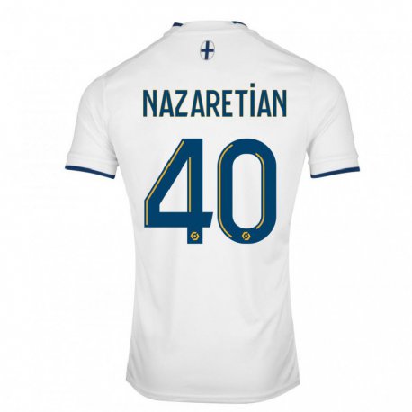 Kandiny Homme Maillot Manuel Nazaretian #40 Saphir Blanc Tenues Domicile 2022/23 T-Shirt