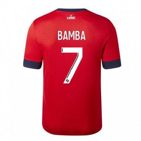 Kandiny Homme Maillot Jonathan Bamba #7 Bonbons Pomme Rouge Tenues Domicile 2022/23 T-Shirt