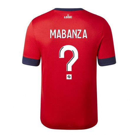 Kandiny Homme Maillot Carmel Mabanza #0 Bonbons Pomme Rouge Tenues Domicile 2022/23 T-Shirt