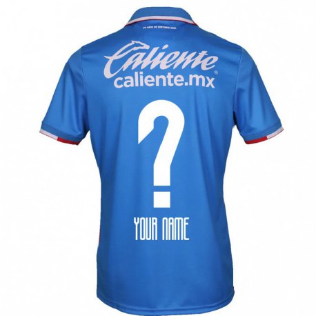 Kandiny Homme Maillot Votre Nom #0 Bleu Azur Tenues Domicile 2022/23 T-shirt