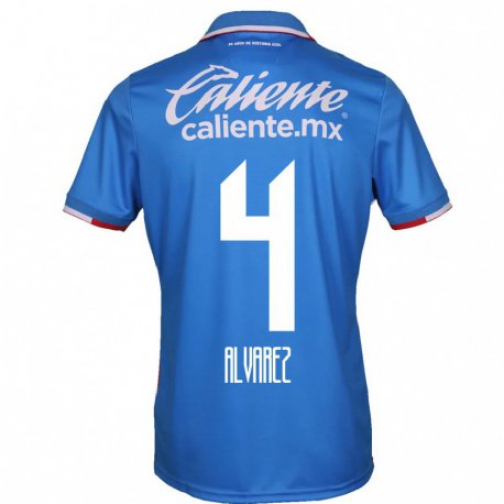Kandiny Homme Maillot Gabriela Alvarez #4 Bleu Azur Tenues Domicile 2022/23 T-shirt