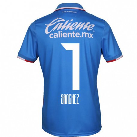 Kandiny Homme Maillot Andrea Sanchez #7 Bleu Azur Tenues Domicile 2022/23 T-shirt