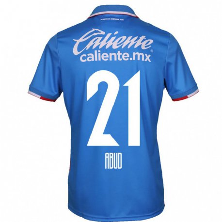 Kandiny Homme Maillot Karime Abud #21 Bleu Azur Tenues Domicile 2022/23 T-shirt