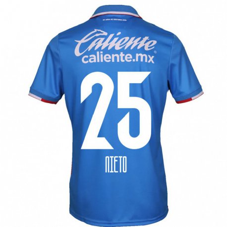 Kandiny Homme Maillot Natsidieli Nieto #25 Bleu Azur Tenues Domicile 2022/23 T-shirt