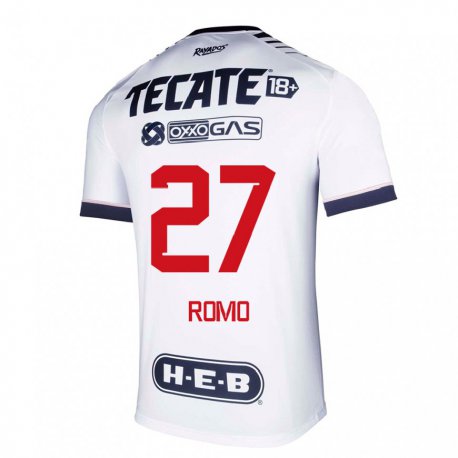 Kandiny Homme Maillot Luis Romo #27 Espace Blanc Tenues Domicile 2022/23 T-shirt