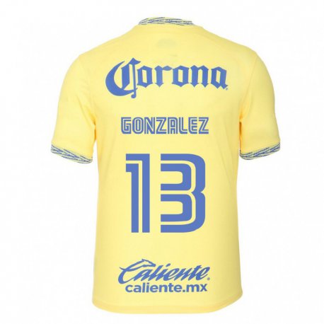 Kandiny Homme Maillot Eva Gonzalez #13 Jaune Citron Tenues Domicile 2022/23 T-shirt