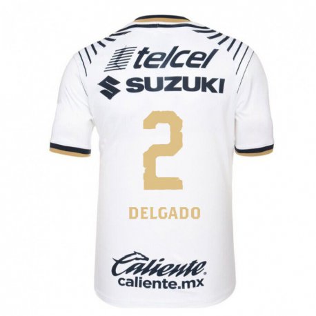 Kandiny Homme Maillot Dirce Delgado #2 Jean Blanc Tenues Domicile 2022/23 T-shirt