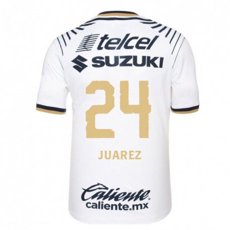 Kandiny Homme Maillot Gabriela Juarez #24 Jean Blanc Tenues Domicile 2022/23 T-shirt