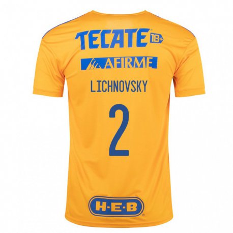 Kandiny Homme Maillot Igor Lichnovsky #2 Bourdon Jaune Tenues Domicile 2022/23 T-shirt