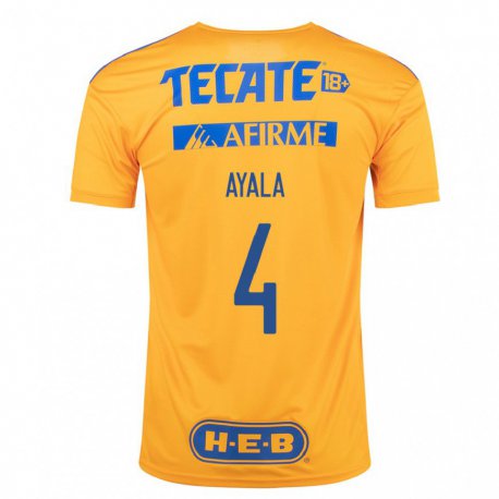 Kandiny Homme Maillot Hugo Ayala #4 Bourdon Jaune Tenues Domicile 2022/23 T-shirt