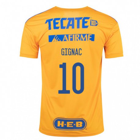 Kandiny Homme Maillot Andre-pierre Gignac #10 Bourdon Jaune Tenues Domicile 2022/23 T-shirt