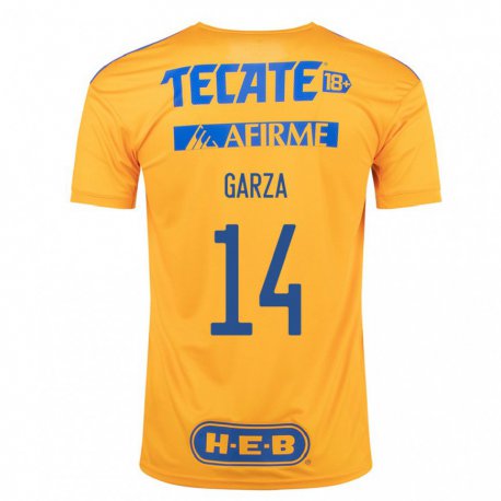 Kandiny Homme Maillot Jesus Garza #14 Bourdon Jaune Tenues Domicile 2022/23 T-shirt