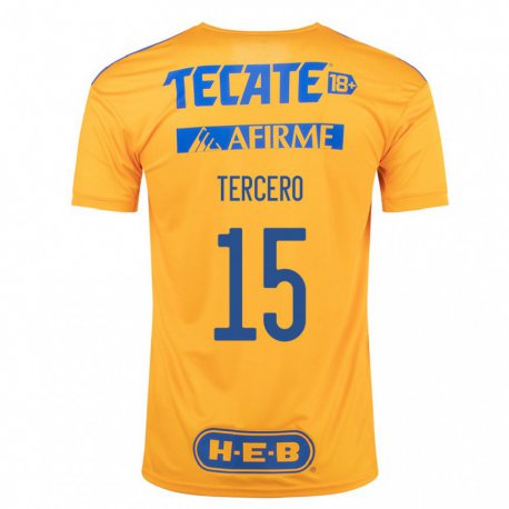 Kandiny Homme Maillot Eduardo Tercero #15 Bourdon Jaune Tenues Domicile 2022/23 T-shirt
