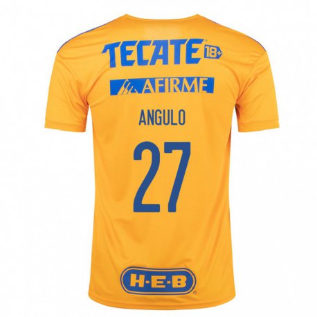Kandiny Homme Maillot Jesus Angulo #27 Bourdon Jaune Tenues Domicile 2022/23 T-shirt