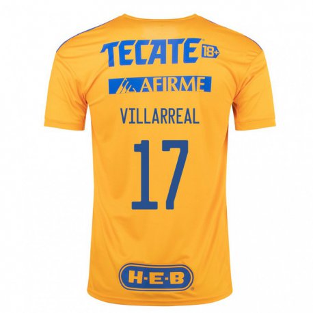 Kandiny Homme Maillot Natalia Villarreal #17 Bourdon Jaune Tenues Domicile 2022/23 T-shirt