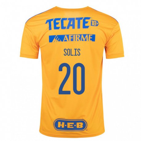 Kandiny Homme Maillot Ofelia Solis #20 Bourdon Jaune Tenues Domicile 2022/23 T-shirt