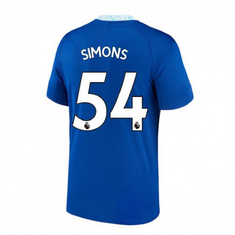 Kandiny Homme Maillot Xavier Simons #54 Bleu Foncé Tenues Domicile 2022/23 T-shirt