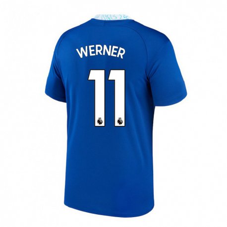 Kandiny Homme Maillot Timo Werner #11 Bleu Foncé Tenues Domicile 2022/23 T-shirt