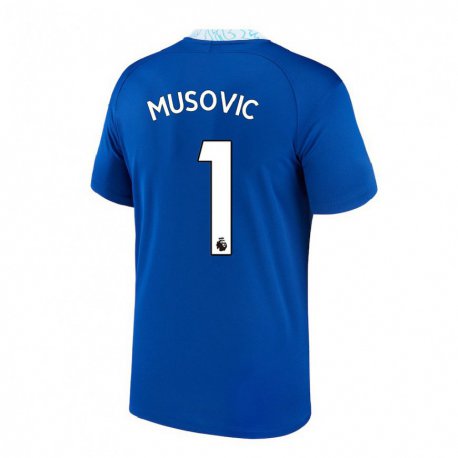 Kandiny Homme Maillot Zecira Musovic #1 Bleu Foncé Tenues Domicile 2022/23 T-shirt
