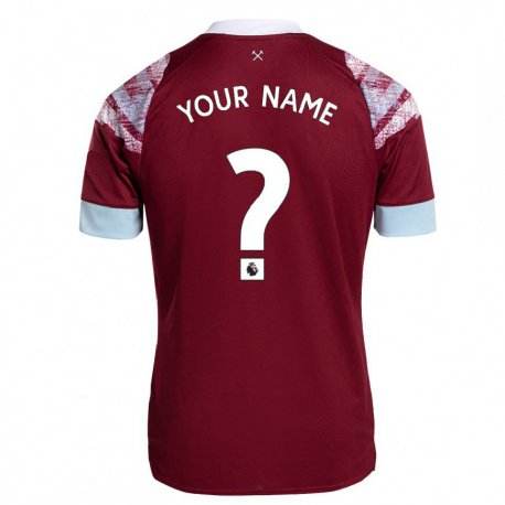 Kandiny Homme Maillot Votre Nom #0 Bordeaux Tenues Domicile 2022/23 T-shirt