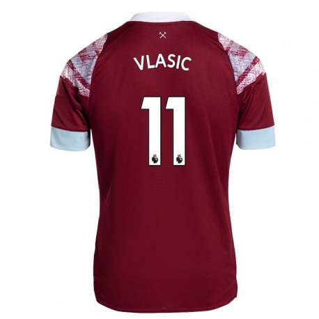 Kandiny Homme Maillot Nikola Vlasic #11 Bordeaux Tenues Domicile 2022/23 T-shirt