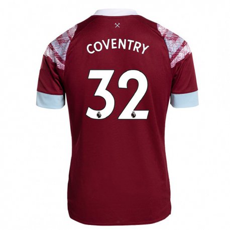 Kandiny Homme Maillot Conor Coventry #32 Bordeaux Tenues Domicile 2022/23 T-Shirt