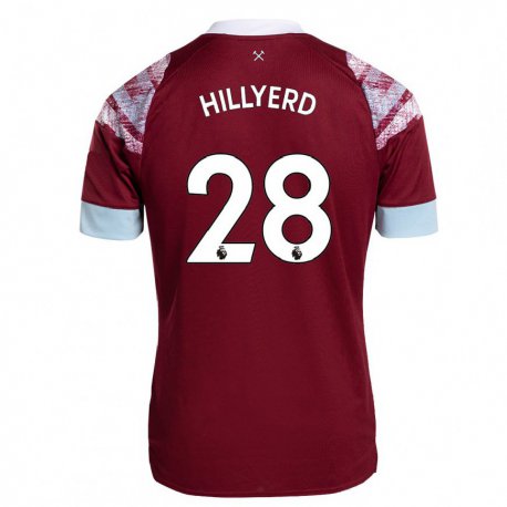 Kandiny Homme Maillot Sophie Hillyerd #28 Bordeaux Tenues Domicile 2022/23 T-Shirt