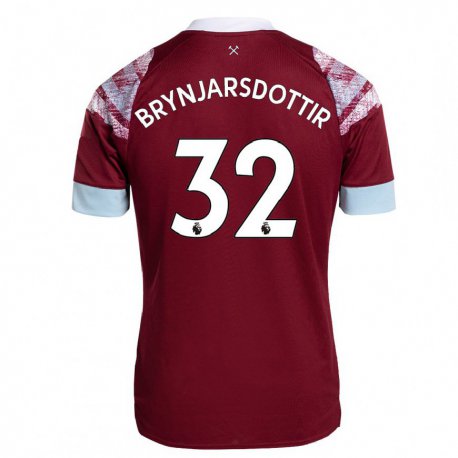 Kandiny Homme Maillot Dagny Brynjarsdottir #32 Bordeaux Tenues Domicile 2022/23 T-Shirt