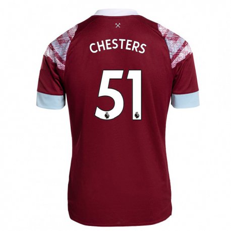 Kandiny Homme Maillot Daniel Chesters #51 Bordeaux Tenues Domicile 2022/23 T-shirt
