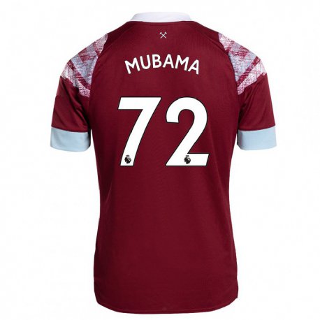 Kandiny Homme Maillot Divin Mubama #72 Bordeaux Tenues Domicile 2022/23 T-shirt