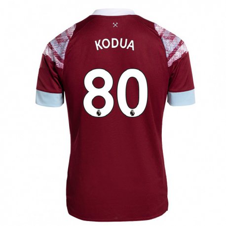 Kandiny Homme Maillot Gideon Kodua #80 Bordeaux Tenues Domicile 2022/23 T-Shirt