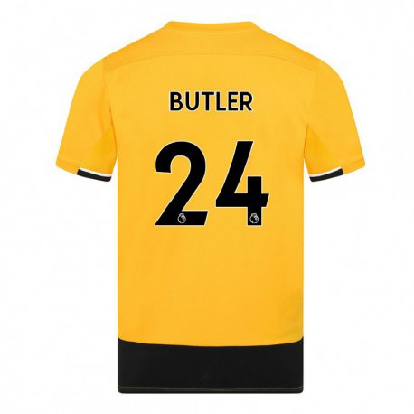 Kandiny Homme Maillot Elli Butler #24 Jaune Noir Tenues Domicile 2022/23 T-shirt