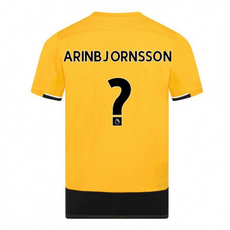 Kandiny Homme Maillot Palmi Arinbjornsson #0 Jaune Noir Tenues Domicile 2022/23 T-Shirt