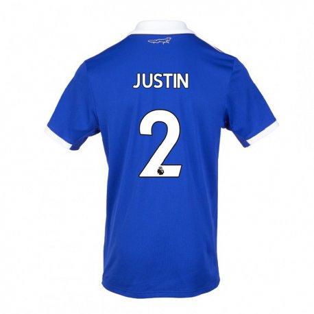 Kandiny Homme Maillot James Justin #2 Bleu Blanc Tenues Domicile 2022/23 T-shirt