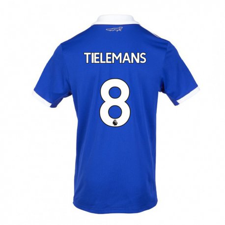 Kandiny Homme Maillot Youri Tielemans #8 Bleu Blanc Tenues Domicile 2022/23 T-shirt