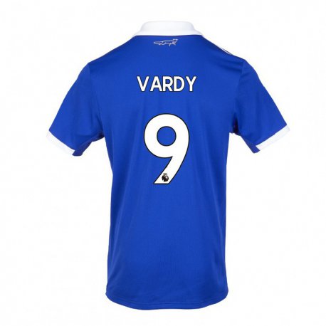 Kandiny Homme Maillot Jamie Vardy #9 Bleu Blanc Tenues Domicile 2022/23 T-shirt