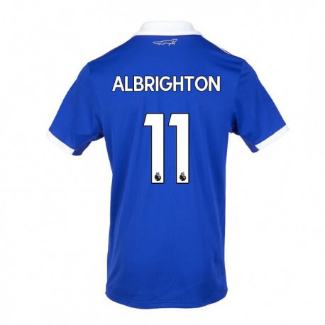 Kandiny Homme Maillot Marc Albrighton #11 Bleu Blanc Tenues Domicile 2022/23 T-shirt