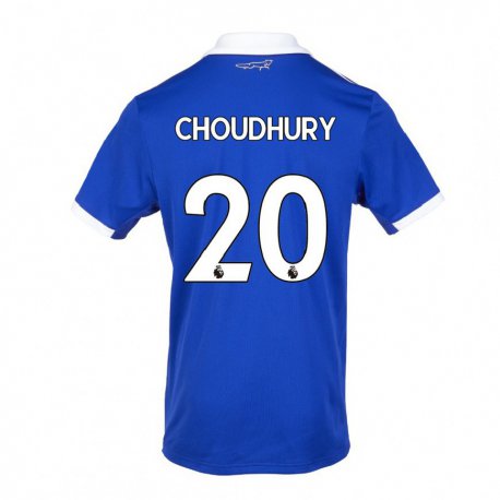 Kandiny Homme Maillot Hamza Choudhury #20 Bleu Blanc Tenues Domicile 2022/23 T-shirt