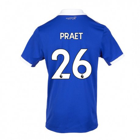 Kandiny Homme Maillot Dennis Praet #26 Bleu Blanc Tenues Domicile 2022/23 T-shirt