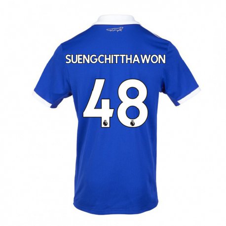 Kandiny Homme Maillot Thanawat Suengchitthawon #48 Bleu Blanc Tenues Domicile 2022/23 T-Shirt