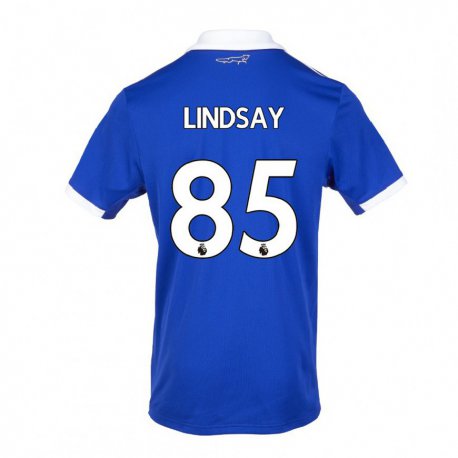 Kandiny Homme Maillot Jahmari Lindsay #85 Bleu Blanc Tenues Domicile 2022/23 T-shirt