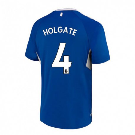 Kandiny Homme Maillot Mason Holgate #4 Bleu Foncé Blanc Tenues Domicile 2022/23 T-shirt