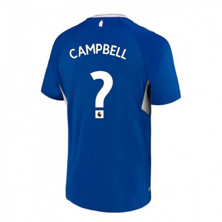 Kandiny Homme Maillot Elijah Campbell #0 Bleu Foncé Blanc Tenues Domicile 2022/23 T-Shirt