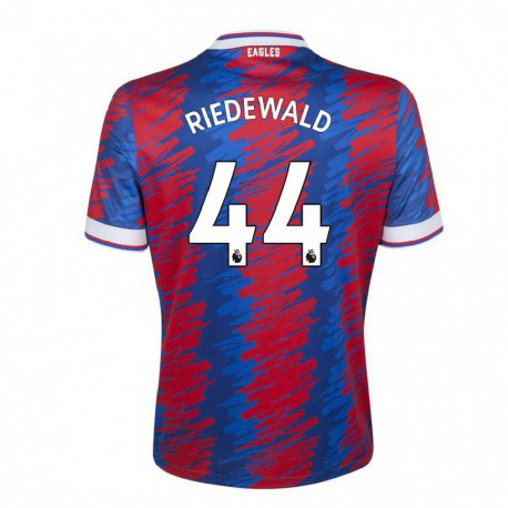 Kandiny Homme Maillot Jairo Riedewald #44 Rouge Bleu Tenues Domicile 2022/23 T-shirt